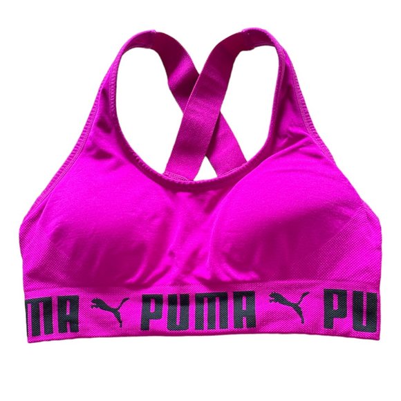 Puma Fuchsia Sports Bra Size Small workout gym top - Picture 1 of 2